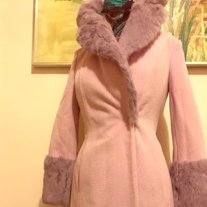 BeBe Lavender Coat with REAL fur trim!!!